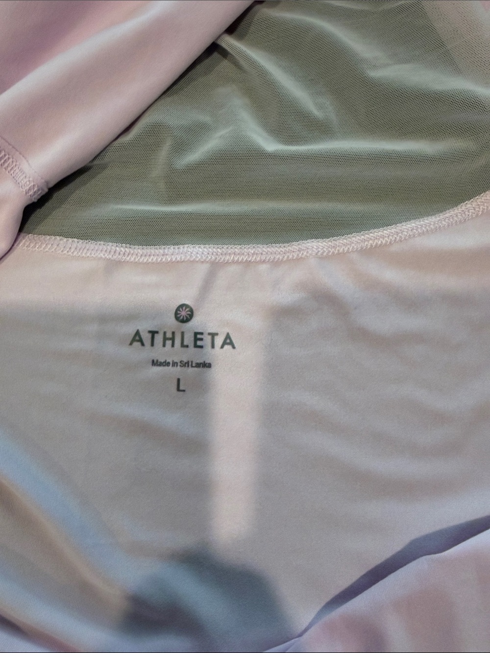 Athleta Light Pink Mesh-Shoulder Tank Top - Picture 4 of 4